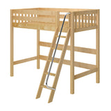 KNOCKOUT XL NS : Standard Loft Beds Twin XL High Loft Bed with Angled Ladder on Front, Slat, Natural