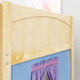 LOW RIDER27 NP : Play Loft Beds Twin Low Loft Bed with Straight Ladder + Curtain, Panel, Natural