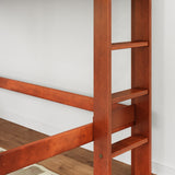 MACK CP : Standard Loft Beds Twin Mid Loft Bed with Straight Ladder on End, Panel, Chestnut