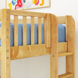 MACK NP : Standard Loft Beds Twin Mid Loft Bed with Straight Ladder on End, Panel, Natural