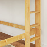 MACK NP : Standard Loft Beds Twin Mid Loft Bed with Straight Ladder on End, Panel, Natural