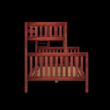 MELD XL CS : Play Bunk Beds Twin XL over Queen High Bunk Bed with Slide Platform, Slat, Chestnut