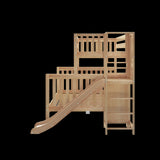 MELD XL NS : Play Bunk Beds Twin XL over Queen High Bunk Bed with Slide Platform, Slat, Natural