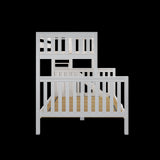 MELD XL WS : Play Bunk Beds Twin XL over Queen High Bunk Bed with Slide Platform, Slat, White