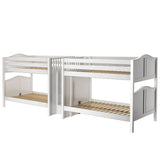 META XL WC : Multiple Bunk Beds Full XL Quadruple Bunk Bed with Stairs, Curve, White