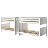 META XL WP : Quad Bunk Full XL Quadruple Bunk Bed with Stairs, Panel, White