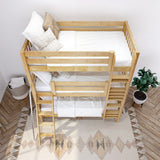 MOLY NS : Multiple Bunk Beds Twin Triple Bunk Bed with Angled and Straight Ladder on Front, Slat, Natural