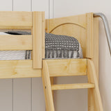 PEAK NP : Corner Loft Beds Full + Twin High Corner Loft Bed with Ladder + Stairs - L, Panel, Natural