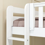 QUADRANT 1 WS : Multiple Bunk Beds Full + Twin High Corner Bunk with Straight Ladders on Ends, Slat, White