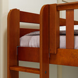 QUADRANT XL 1 CP : Multiple Bunk Beds Full XL + Twin XL High Corner Bunk with Straight Ladders on Ends, Chestnut, Panel