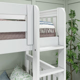 QUART XL WS : Multiple Bunk Beds High Corner Bunk Bed - Queen over Queen + Twin XL over Twin XL, Slat, White