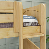 QUATTRO NP : Multiple Bunk Beds Twin High Corner Bunk Bed with Angled and Straight Ladder, Panel, Natural