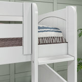 QUATTRO WP : Multiple Bunk Beds Twin High Corner Bunk Bed with Angled and Straight Ladder, Panel, White