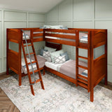 QUATTRO XL CP : Multiple Bunk Beds Twin XL High Corner Bunk Bed, Panel, Chestnut