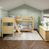 QUATTRO XL NP : Multiple Bunk Beds Twin XL High Corner Bunk Bed, Panel, Natural