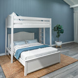 SLAM5 WC : Standard Loft Beds Twin High Loft Bed with Straight Ladder on End + Full Bed, Curved, White