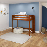 SLAM CP : Standard Loft Beds Twin High Loft Bed, Panel, Chestnut