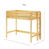 SLAM NP : Standard Loft Beds Twin High Loft Bed, Panel, Natural