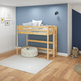 SLAM XL NP : Standard Loft Beds Twin XL High Loft Bed with Straight Ladder on End, Panel, Natural