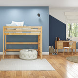 SLAM XL NS : Standard Loft Beds Twin XL High Loft Bed with Straight Ladder on End, Slat, Natural