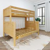 SLANT 1 NP : Staggered Bunk Beds High Twin over Full Bunk Bed with Straight Ladder on end, Panel, Natural