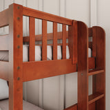 SLICK 1 CP : Play Bunk Beds Twin over Full Medium Bunk Bed with Slide and Straight Ladder on End, Chestnut, Panel