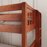 SLICK 1 CP : Play Bunk Beds Twin over Full Medium Bunk Bed with Slide and Straight Ladder on End, Chestnut, Panel