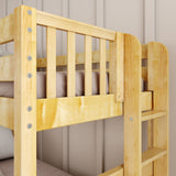 SLICK 1 NP : Play Bunk Beds Twin over Full Medium Bunk Bed with Slide and Straight Ladder on End, Natural, Panel