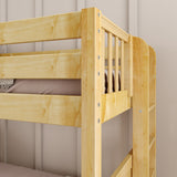 SLICK 1 NP : Play Bunk Beds Twin over Full Medium Bunk Bed with Slide and Straight Ladder on End, Natural, Panel