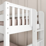 SLICK 1 WP : Play Bunk Beds Twin over Full Medium Bunk Bed with Slide and Straight Ladder on End, White, Panel