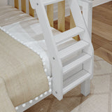 SLICK MWS : Play Bunk Beds Modern Twin over Full Medium Bunk Bed with Slide and Angled Ladder on Front