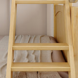 SLICK NP : Play Bunk Beds Twin over Full Medium Bunk Bed with Slide and Angled Ladder on Front, Panel, Natural