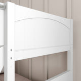 SLICK WP : Play Bunk Beds Twin over Full Medium Bunk Bed with Slide and Angled Ladder on Front, Panel, White