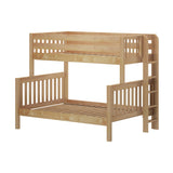 SLOPE 1 NS : Staggered Bunk Beds Twin over Full Medium Bunk Bed with Straight Ladder on End, Slat, Natural