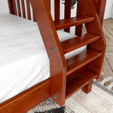 SLOPE CS : Staggered Bunk Beds Medium Twin over Full Bunk Bed, Slat, Chestnut