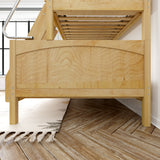SLOPE TR NP : Staggered Bunk Beds Twin over Full Medium Bunk Bed with Angled Ladder and Trundle Bed, Panel, Natural