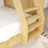 SLOPE TR NP : Bunk Beds Twin over Full Medium Bunk Bed with Angled Ladder and Trundle Bed, Panel, Natural