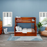 SLOPE UD CP : Bunk Beds Medium Twin over Full Bunk Bed with Underbed Storage Drawer, Panel, Chestnut