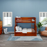 SLOPE UD CS : Bunk Beds Medium Twin over Full Bunk Bed with Underbed Storage Drawer, Slat, Chestnut