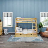 SLOPE UD NS : Bunk Beds Medium Twin over Full Bunk Bed with Underbed Storage Drawer, Slat, Natural