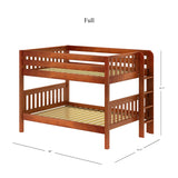 SLURP 1 CS : Classic Bunk Beds Full Low Bunk Bed, Slat, Chestnut