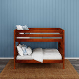 SLURP 1 CS : Classic Bunk Beds Full Low Bunk Bed, Slat, Chestnut