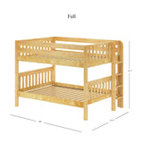 SLURP 1 NS : Classic Bunk Beds Full Low Bunk Bed, Slat, Natural