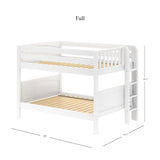 SLURP 1 WP : Classic Bunk Beds Full Low Bunk Bed, Panel, White