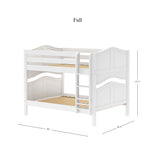 SLURP WC : Classic Bunk Beds Full Low Bunk Bed with Straight Ladder on Front, Curved, White