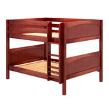 SLURP XL CP : Classic Bunk Beds Full XL Low Bunk Bed with Straight Ladder on Front, Panel, Chestnut