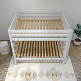 SOAR XL 1 WS : Classic Bunk Beds Queen High Bunk Bed w/ Straight Ladder on End (Low/High), Slat, White