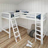 SUMMIT WS : Corner Loft Beds Twin Full High Corner Loft Bed, Slat, White