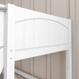 SWEET WP : Play Loft Beds Twin Mid Loft Bed with Slide and Angled Ladder on Front, Panel, White