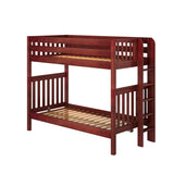TALL XL 1 CS : Bunk Bed Classic High Twin XL Bunk Bed with Straight Ladder on End, Chestnut Slats